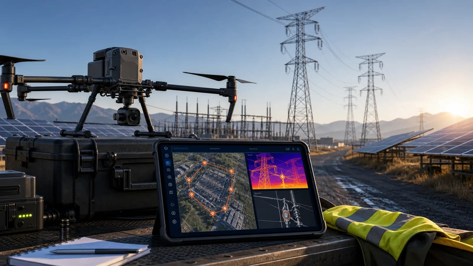 OTGM-generated abstract drone and UAV cover art used for anonymised engagement profiles — Aerial survey & agronomy operator case study