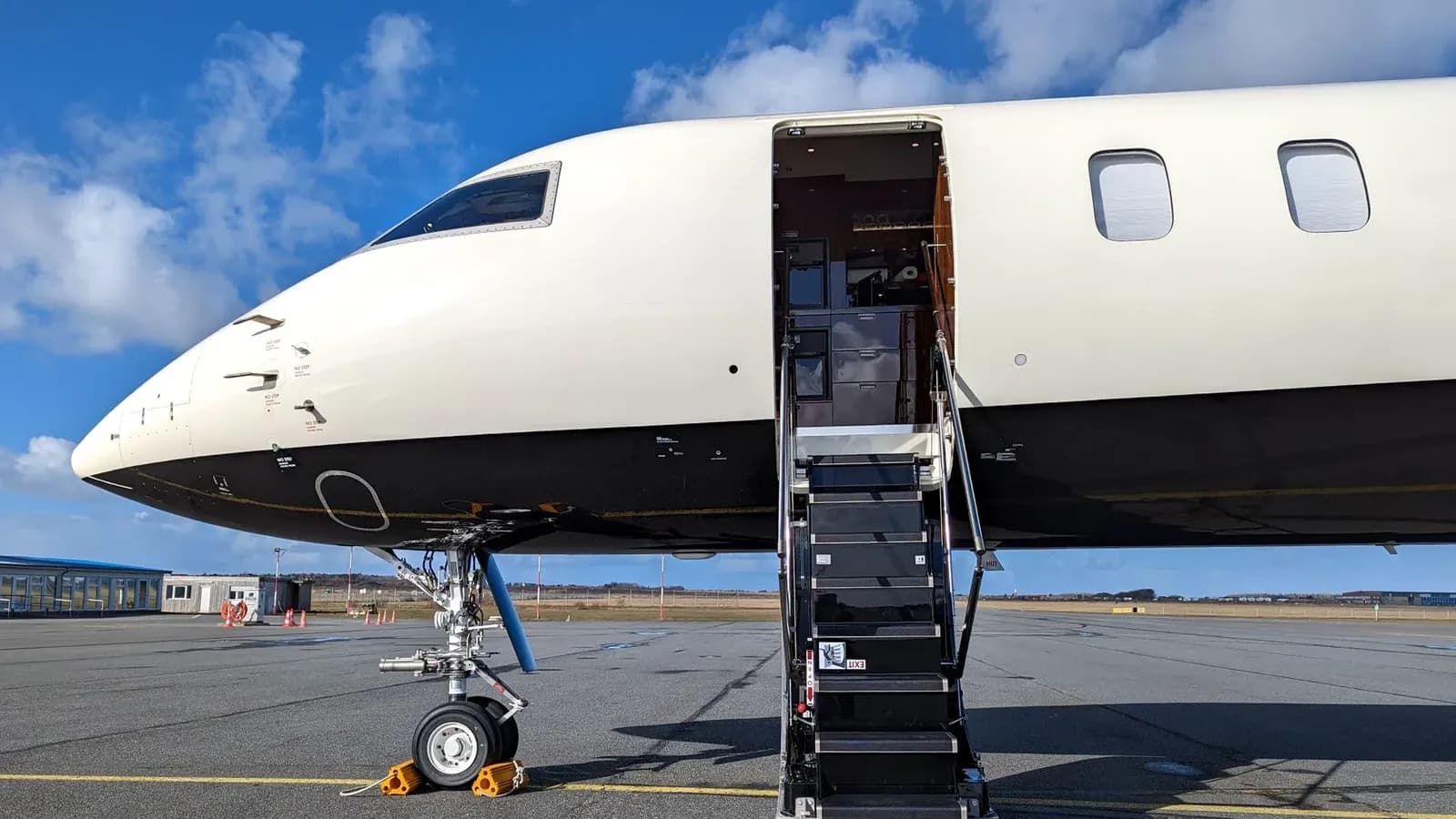Private jet ready for charter passengers on the ramp